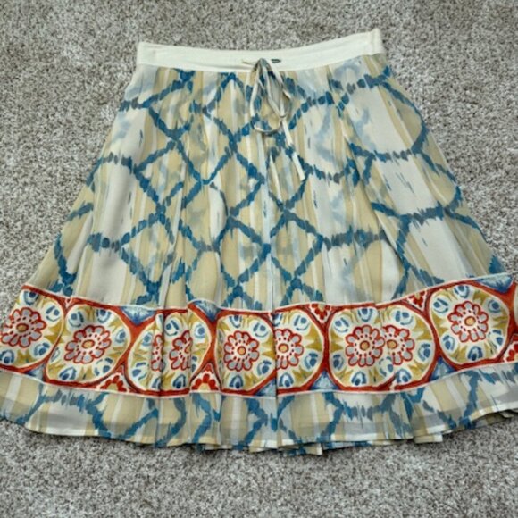 Banana Republic Dresses & Skirts - Banana Republic Silk Loose Skirt Beige, Blue and Orange Size OP